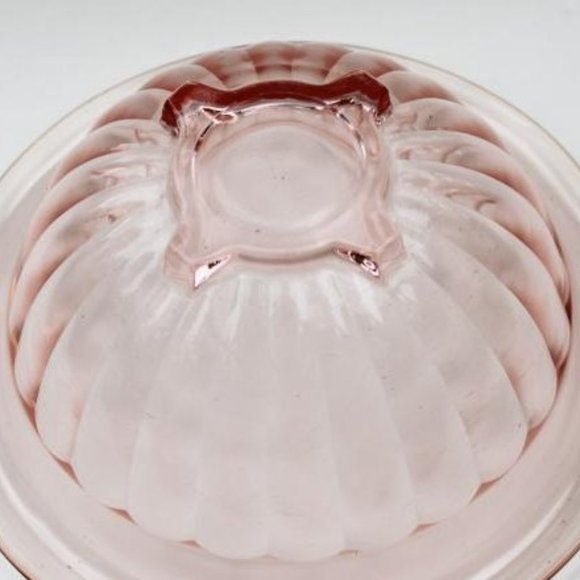 1930s Vintage Hazel Atlas Depression Pink Glass Mixing Bowl - Picture 3 of 3
